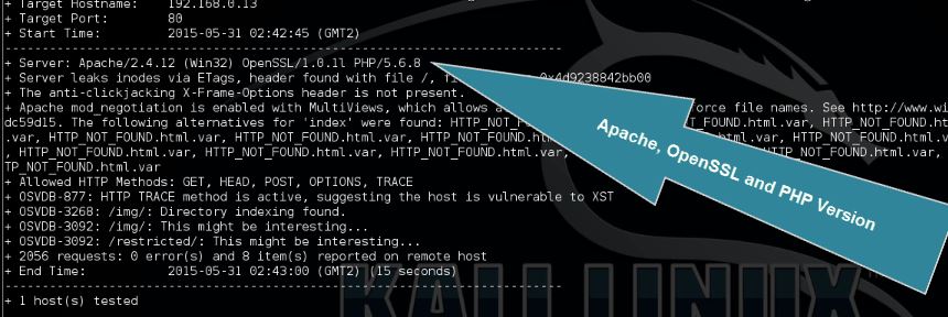 Nikto webserver scanner kali