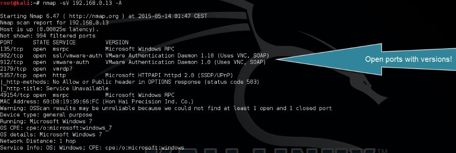 nmap open port scanning and os detection 2