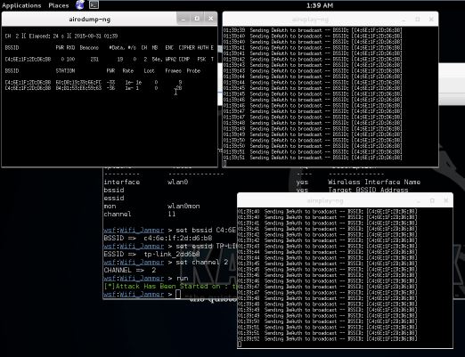 Websploit Wifi Jammer Running