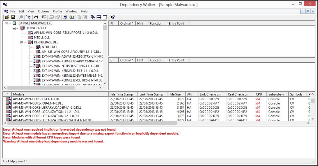 Basic Malware Analysis Tools - Dependency Walker