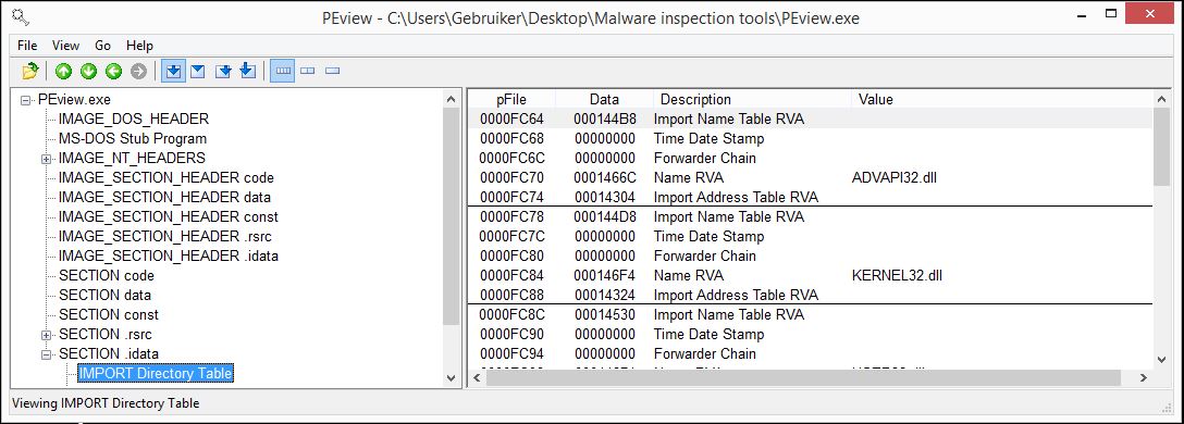 Basic Malware Analysis Tools - PEview