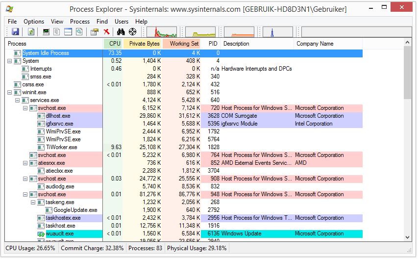 Dynamic Malware Analysis Tools Process explorer