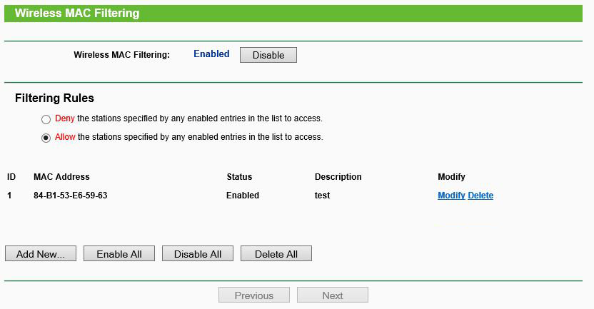 Bypass MAC Filtering on wireless network - MAC Filtering on TP-link router