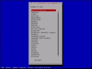 Kali Linux Installation - Select Keymap for keyboard