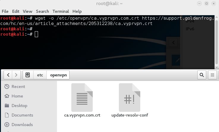 Installing VPN on Kali Linux 2016 - VPN Certificate Authority (CA) certificate download 6