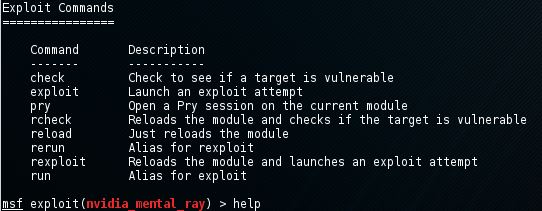 Metasploit exploit help command 2