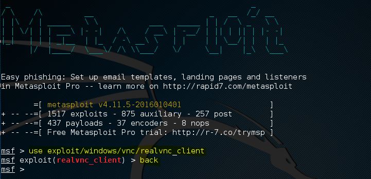 Metasploit use command 3