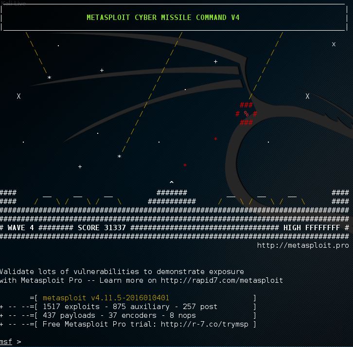 Setting up Metasploit and Metaspoitable 2 - msfconsole 5