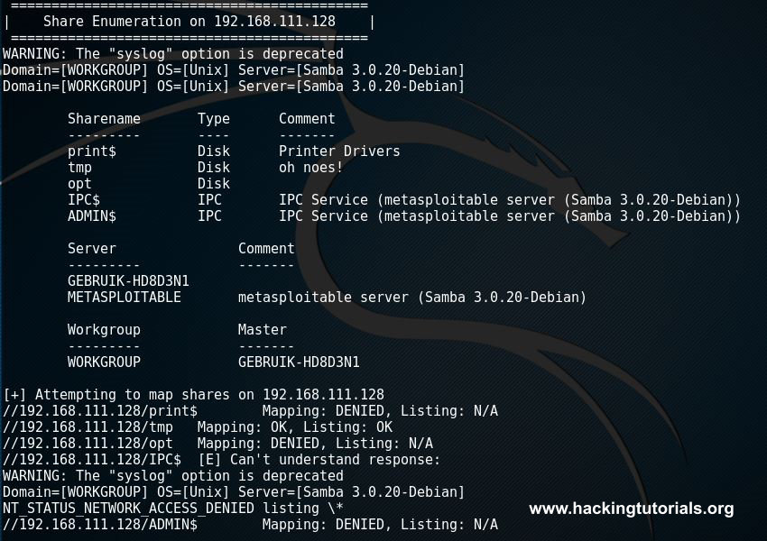 enumeration enum4linux shares