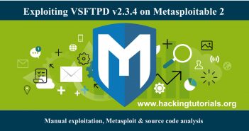Exploiting VSFTPD v2.3.4 on Metasploitable 2 Exploiting VSFTPD v2.3.4 on Metasploitable 2