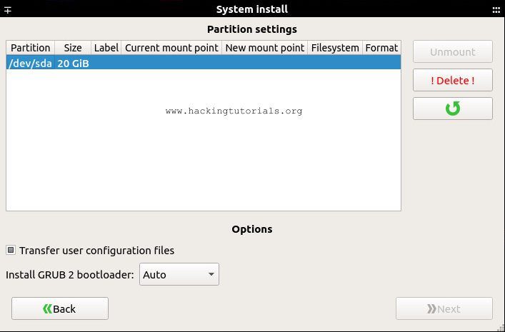 Caine 8 systemback partitioning