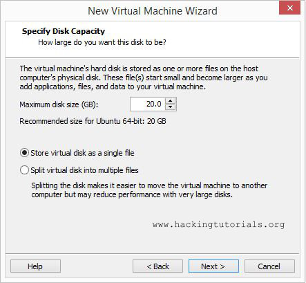 VM virtual disc to install caine