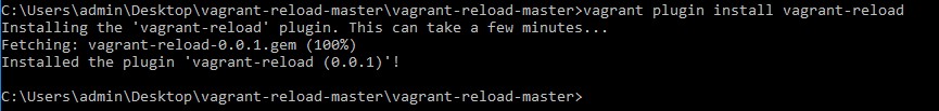 1 Install vagrant-reload