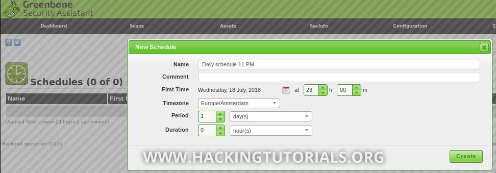 17 Openvas create schedule