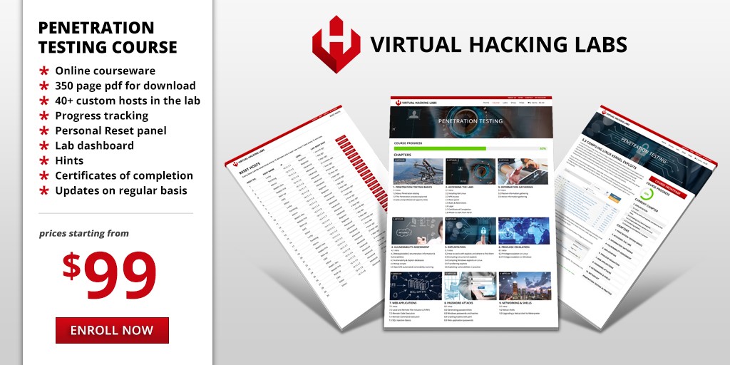 Virtual Hacking Labs - Penetration testing lab